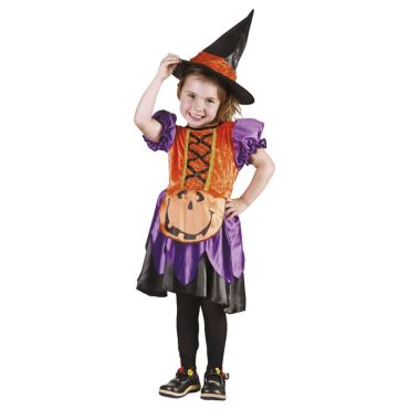 Déguisement pour Fille Sorcière Citrouille - 3/4 Ans Déguisement pour Fille Sorcière Citrouille - 3/4 Ans