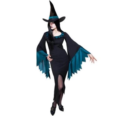 Déguisement Femme - Sorcière - Noir et Bleu - Taille Unique Déguisement Femme - Sorcière - Noir et Bleu - Taille Unique