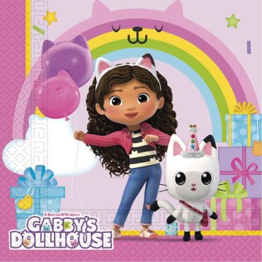 Serviettes d’anniversaire Gabby et Pandy Pattes avec arc-en-ciel et ballons | jourdefete.com Serviettes d’anniversaire Gabby et Pandy Pattes avec arc-en-ciel et ballons | jourdefete.com