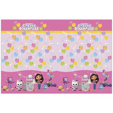 Nappe Gabby et la Maison Magique avec motifs ballons et personnages | jourdefete.com Nappe Gabby et la Maison Magique avec motifs ballons et personnages | jourdefete.com