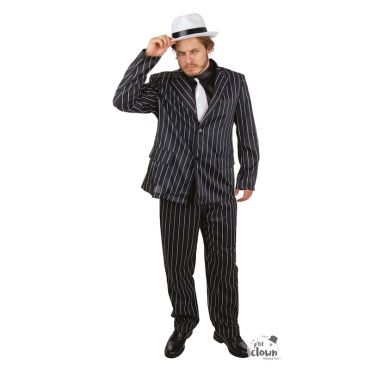 Déguisement homme gangster rayé noir et blanc | jourdefete.com