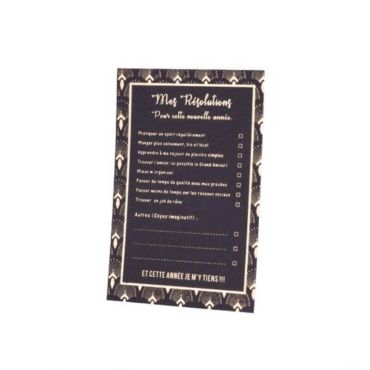 Sachet de 8 Cartes de Résolutions - Bonnes Fêtes - Collection Paon - Noir Floqué Or Sachet de 8 Cartes de Résolutions - Bonnes Fêtes - Collection Paon - Noir Floqué Or