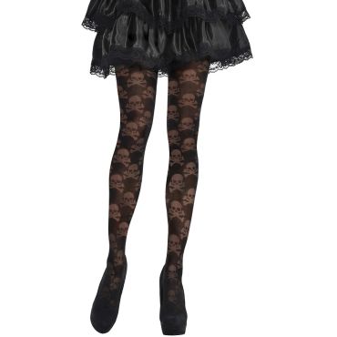Collants Noirs Tête de Mort - Taille Unique