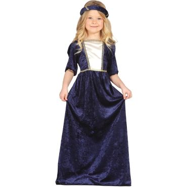 Costume Dame Médiévale Bleu Fille - Taille au Choix Costume Dame Médiévale Bleu Fille - Taille au Choix
