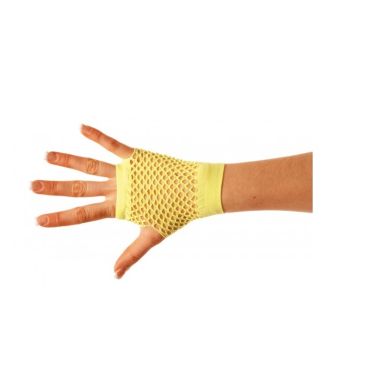 Mitaines Jaunes Fluo en Résille Mitaines Jaunes Fluo en Résille