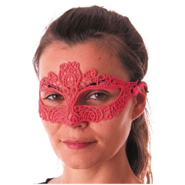 Loup en Tissu Dentelle - Rose fluo Loup en Tissu Dentelle - Rose fluo