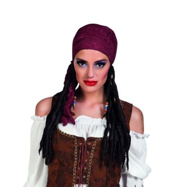 Perruque de Pirate Femme avec Bandana Perruque de Pirate Femme avec Bandana