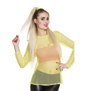 Haut en Résille Jaune - Taille Unique Haut en Résille Jaune - Taille Unique