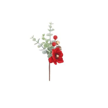 Branche décorative élégance en velours rouge et or 18 cm | jourdefete.com Branche décorative élégance en velours rouge et or 18 cm | jourdefete.com