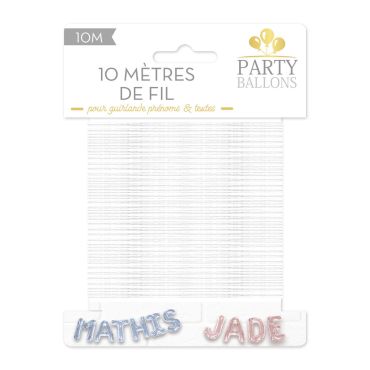 Fil blanc de 10 mètres pour guirlandes et décorations personnalisées pour fêtes | jourdefete.com Fil blanc de 10 mètres pour guirlandes et décorations personnalisées pour fêtes | jourdefete.com