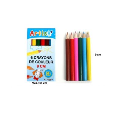 6 crayons de couleur 9 cm | jourdefete.com