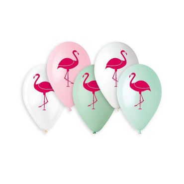 5 ballons flamant rose multicolores de 30 cm | jourdefete.com 5 ballons flamant rose multicolores de 30 cm | jourdefete.com