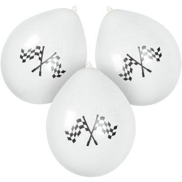Ballons Racing avec drapeaux à damier pour décorations de fête | jourdefete.com Ballons Racing avec drapeaux à damier pour décorations de fête | jourdefete.com