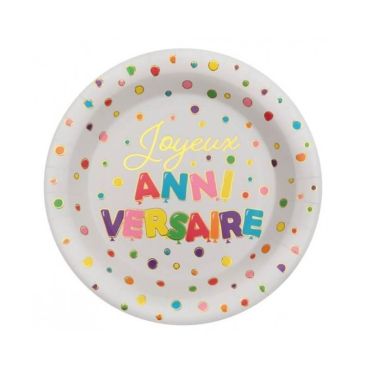 10 assiettes anniversaire ballons multicolores | jourdefete.com 10 assiettes anniversaire ballons multicolores | jourdefete.com