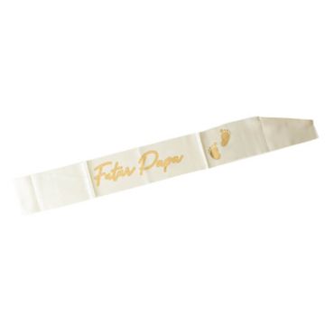 Echarpe Gender Reveal en satin - Collection Baby Nude - Modèle Papa Echarpe Gender Reveal en satin - Collection Baby Nude - Modèle Papa