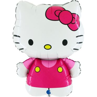 Ballon gonflable en forme de Hello Kitty avec robe fuschia et nœud rose | jourdefete.com Ballon gonflable en forme de Hello Kitty avec robe fuschia et nœud rose | jourdefete.com