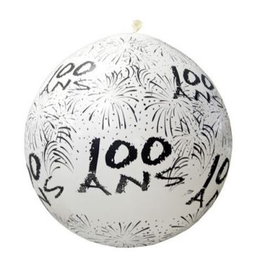Ballon de Baudruche Géant "100 ans" 1 mètre - Coloris au choix Ballon de Baudruche Géant "100 ans" 1 mètre - Coloris au choix