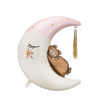 ballon ourson assis sur lune rose | jourdefete.com ballon ourson assis sur lune rose | jourdefete.com