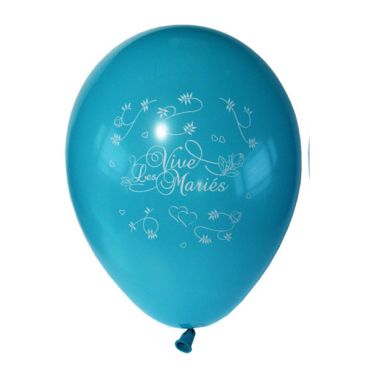 10 Ballons Vive les Mariés Couleur Turquoise 10 Ballons Vive les Mariés Couleur Turquoise