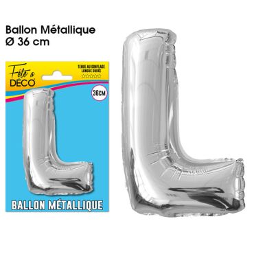 Ballon métallique argenté - Lettre "L" Ballon métallique argenté - Lettre "L"