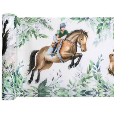 Chemin de table - 30 cm x 5 m - Hippique | jourdefete.com Chemin de table - 30 cm x 5 m - Hippique | jourdefete.com