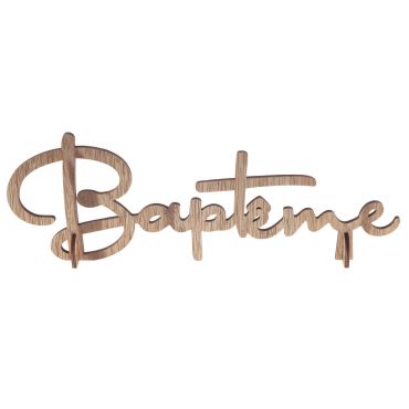 Mot Baptême décoratif en bois naturel pour fête | jourdefete.com Mot Baptême décoratif en bois naturel pour fête | jourdefete.com