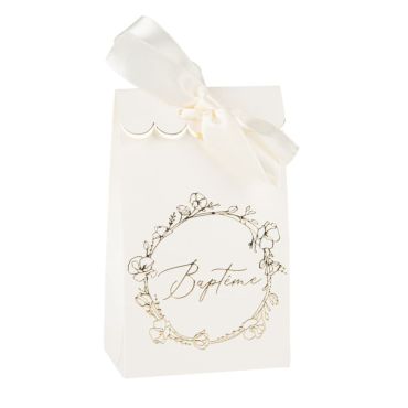 De splendides sachets à offrir lors du baptême de votre enfant avec la collection Baptême Crème et Or | jourdefete.com