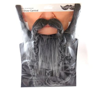 Set barbe et moustache "Viking" - Noir Set barbe et moustache "Viking" - Noir