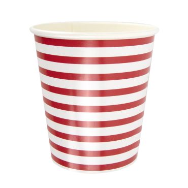 Gobelets en carton à rayures horizontales rouges et blanches style bayadère vintage | jourdefete.com Gobelets en carton à rayures horizontales rouges et blanches style bayadère vintage | jourdefete.com