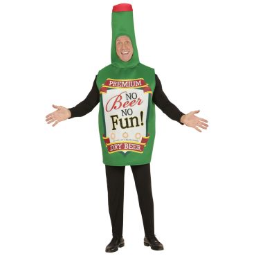 Homme déguisé en bouteille de bière avec slogan humoristique "No Beer No Fun" | jourdefete.com Homme déguisé en bouteille de bière avec slogan humoristique "No Beer No Fun" | jourdefete.com