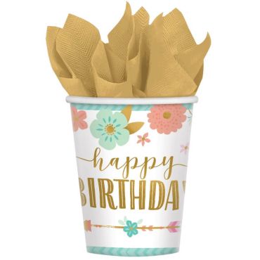gobelets-carton-anniversaire-boho-boheme | jourdefete.com gobelets-carton-anniversaire-boho-boheme | jourdefete.com
