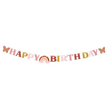 Guirlande anniversaire "Happy Birthday" style bohème | jourdefete.com