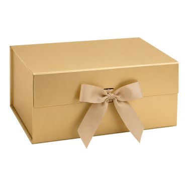 Boîte Cadeau de Noël avec Ruban Or | jourdefete.com