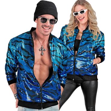 Veste disco bleue à sequins unisexe avec motif vague | jourdefete.com Veste disco bleue à sequins unisexe avec motif vague | jourdefete.com