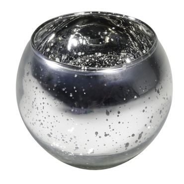 Bougeoir Boule Argent - 10cm