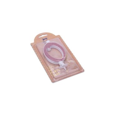 bougie calligraphie paillettes rose gold chiffre au choix | jourdefete.com