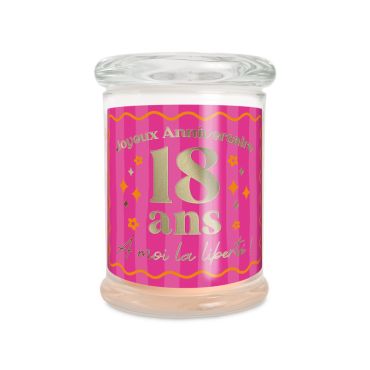 Bougie en verre pour 18 ans | jourdefete.com