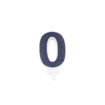 Bougie chiffre 0 pailletée bleu marine | jourdefete.com Bougie chiffre 0 pailletée bleu marine | jourdefete.com