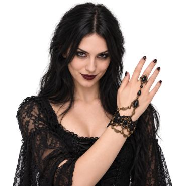 Bracelet bague gothique et pierre pour déguisement Halloween | jourdefete.com Bracelet bague gothique et pierre pour déguisement Halloween | jourdefete.com