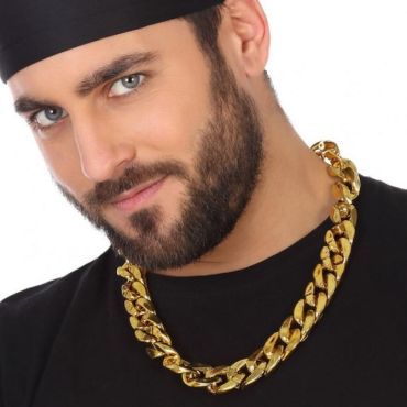 Collier chaîne dorée XXL, accessoire de déguisement | jourdefete.com Collier chaîne dorée XXL, accessoire de déguisement | jourdefete.com