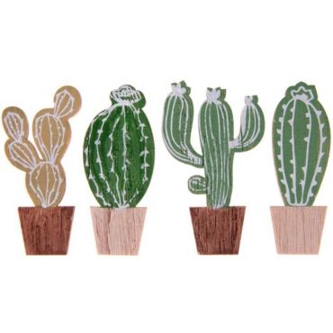 4 Cactus en Bois - 5,5 cm | jourdefete.com 4 Cactus en Bois - 5,5 cm | jourdefete.com
