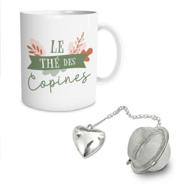 coffret mug et boule à thé copines | jourdefete.com coffret mug et boule à thé copines | jourdefete.com