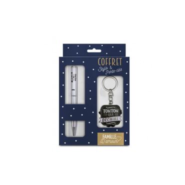 COFFRET STYLO + PORTE CLE "TONTON QUI DECHIRE"
COFFRET STYLO + PORTE CLE "TONTON QUI DECHIRE"