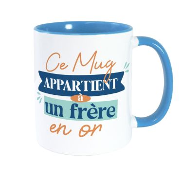 Mug bleu "Ce Mug appartient à un frère en or", cadeau pour frère | jourdefete.com Mug bleu "Ce Mug appartient à un frère en or", cadeau pour frère | jourdefete.com