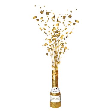Bouteille Canon à Confettis Or prête à illuminer vos fêtes | jourdefete.com Bouteille Canon à Confettis Or prête à illuminer vos fêtes | jourdefete.com