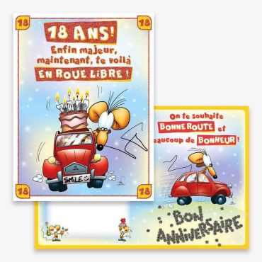 Carte d'Anniversaire Géante avec Enveloppe - 18 ans | jourdefete.com Carte d'Anniversaire Géante avec Enveloppe - 18 ans | jourdefete.com
