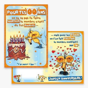 Carte d’Anniversaire Grand Format avec Enveloppe - "Bougies" | jourdefete.com