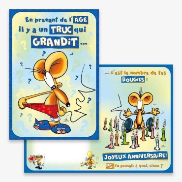 Carte d’Anniversaire Grand Format avec Enveloppe - "En prenant de l'âge…" | jourdefete.com