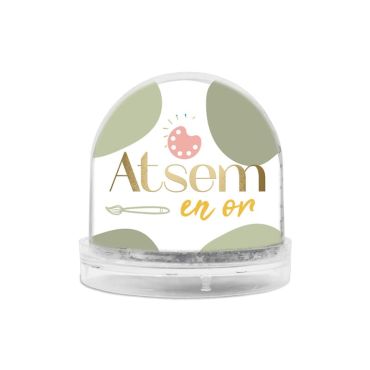 Boule à neige - Atsem en or | jourdefete.com