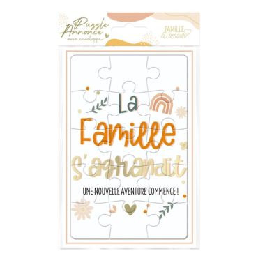 Un beau puzzle qui annonce à votre famille une grossesse et un futur bébé | jourdefete.com